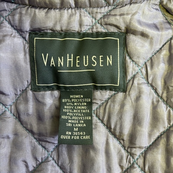 Women’s Van Heusen quilted front zip turquoise vest sleeveless microfiber Size M - Picture 4 of 7